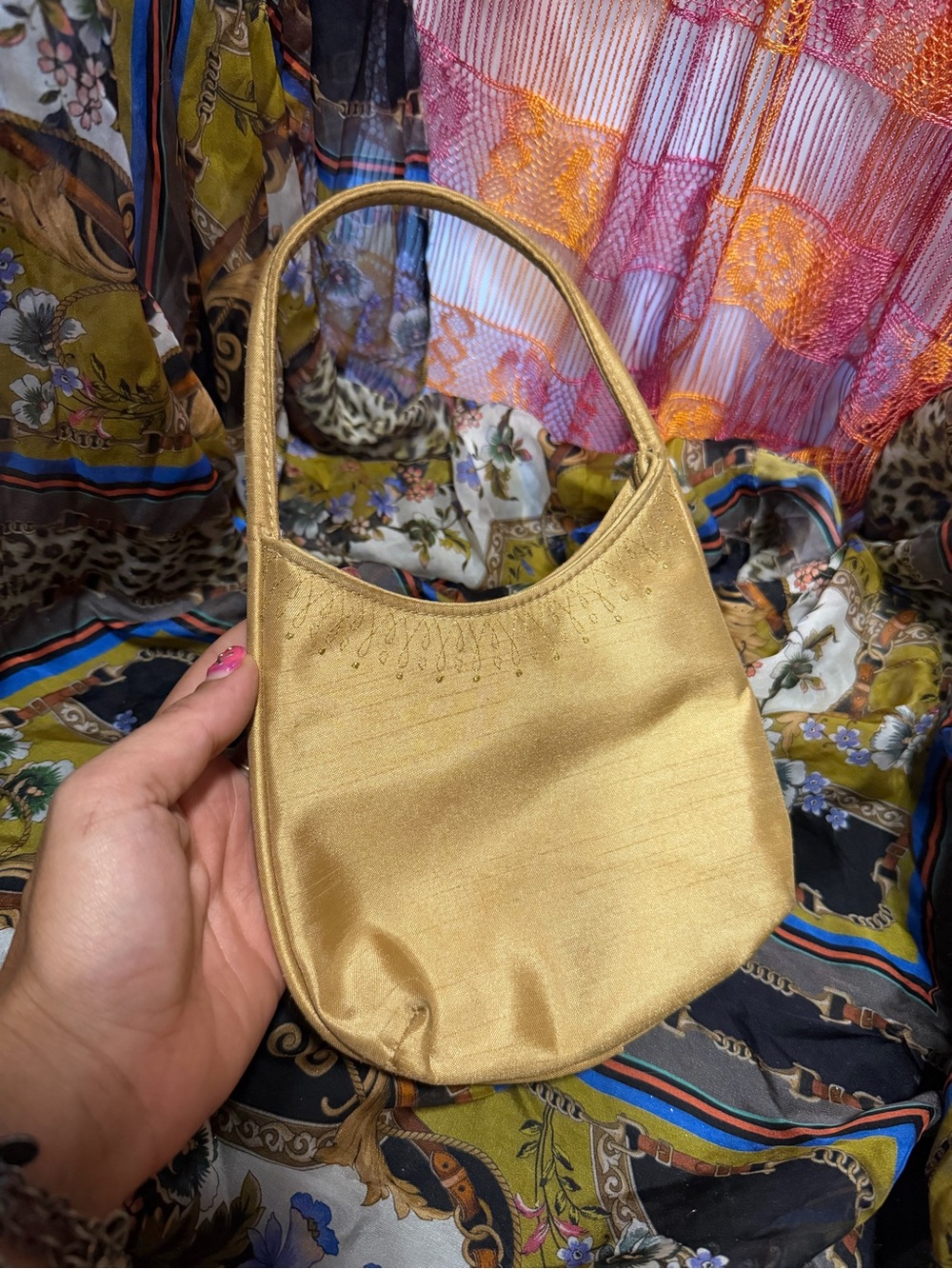 Sony costumes Gold Satin Women's Shoulder Bag y2k vintage